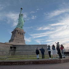 Admiring the Statue of Liberty in New York City
