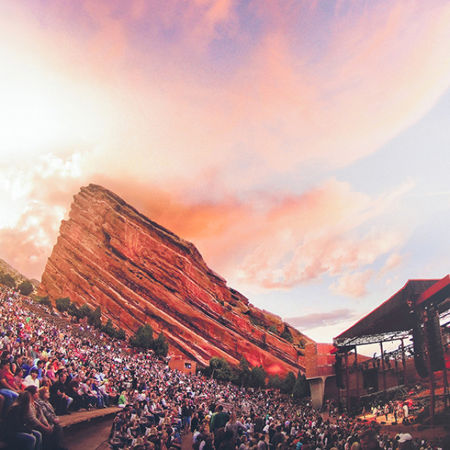 Outdoor entertainment at Morrison, Colorado's Red Rocks Amphitheatre