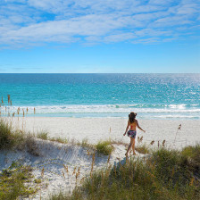 Strolling the sandy shores of Panama City Beach, Florida