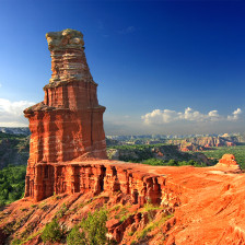 The Lighthouse rock formation in Palo Duro Canyon State Park near Amarillo, Texas