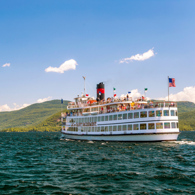Taking a steamboat cruise on Lake George in New York State